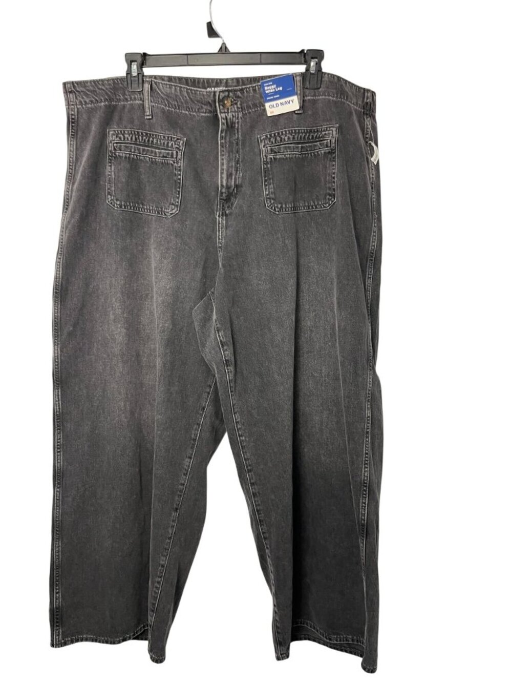 Old Navy High-Rise Baggy Wide Leg Drapey Denim Jeans Size 22 Black New